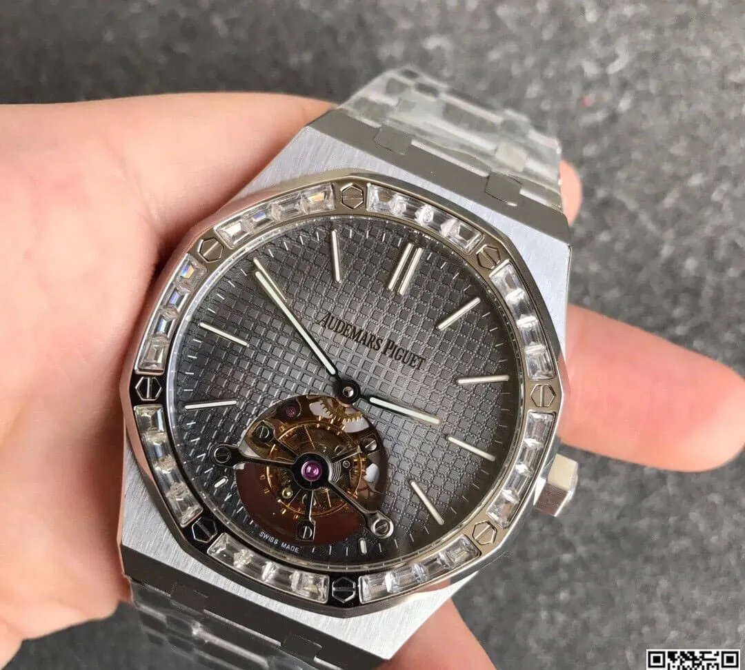 Audemars Piguet Royal Oak Tourbillon 26516PT.ZZ.1220PT.01 R8 Factory 1:1 Best Edition Replica Watch Diamond Bezel